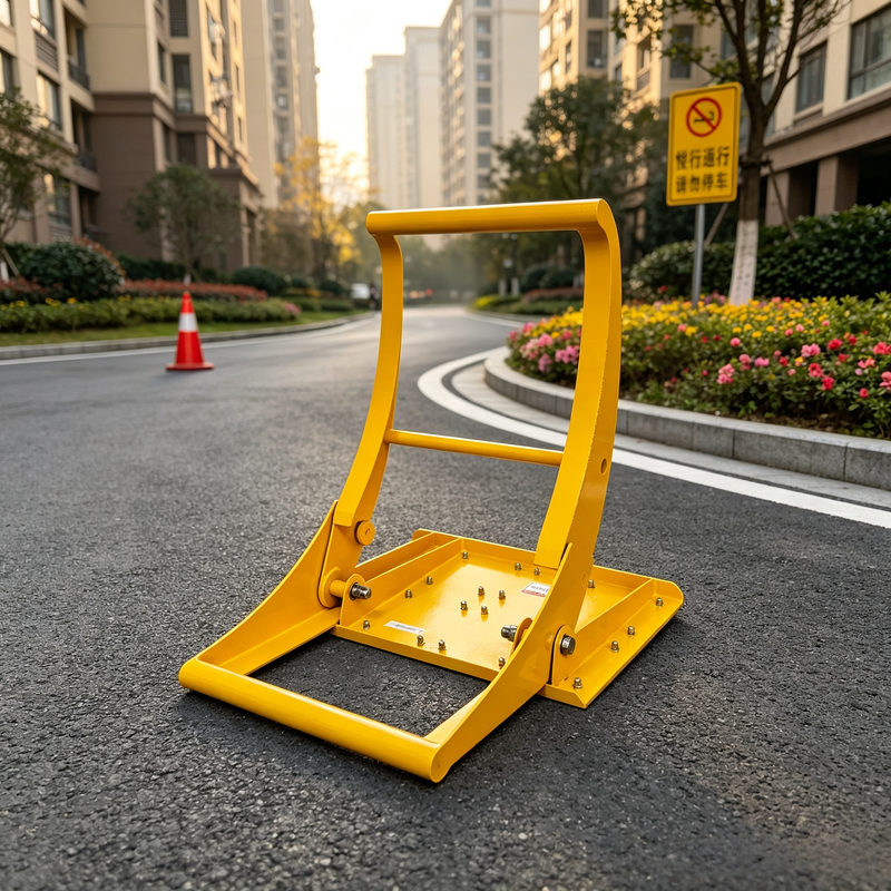 Barreira Veicular Anti-Colisão com Design Dobrável e Pintura Eletrostática para Vias Urbanas